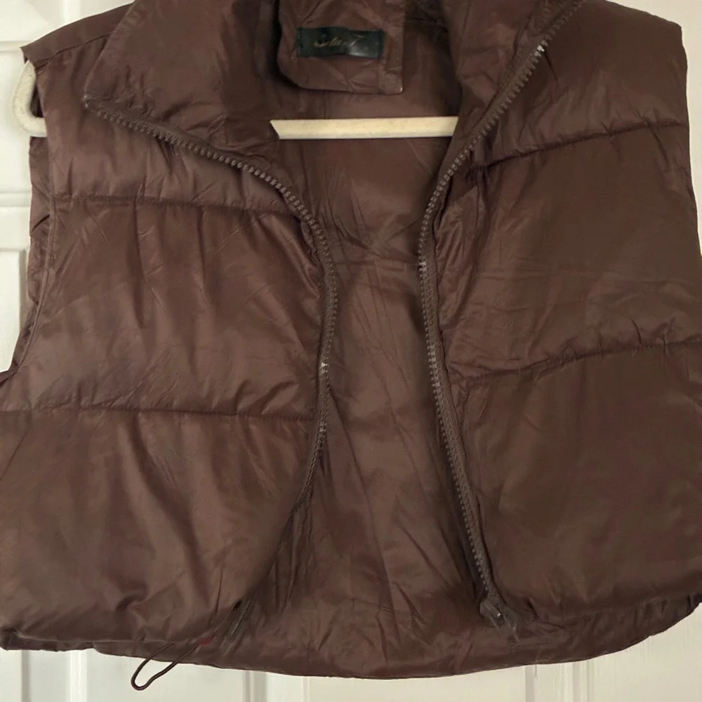 Seta‎ T Crop Brown Puffer Jacket Sz M EUC